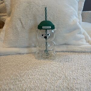 Starbucks Clear Bear Glass Tumbler